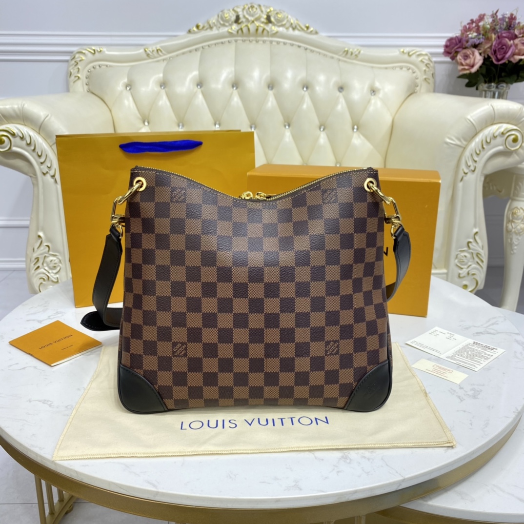 Louis Vuitton ODEON MM Handbag Damier Ebene N50062 Black